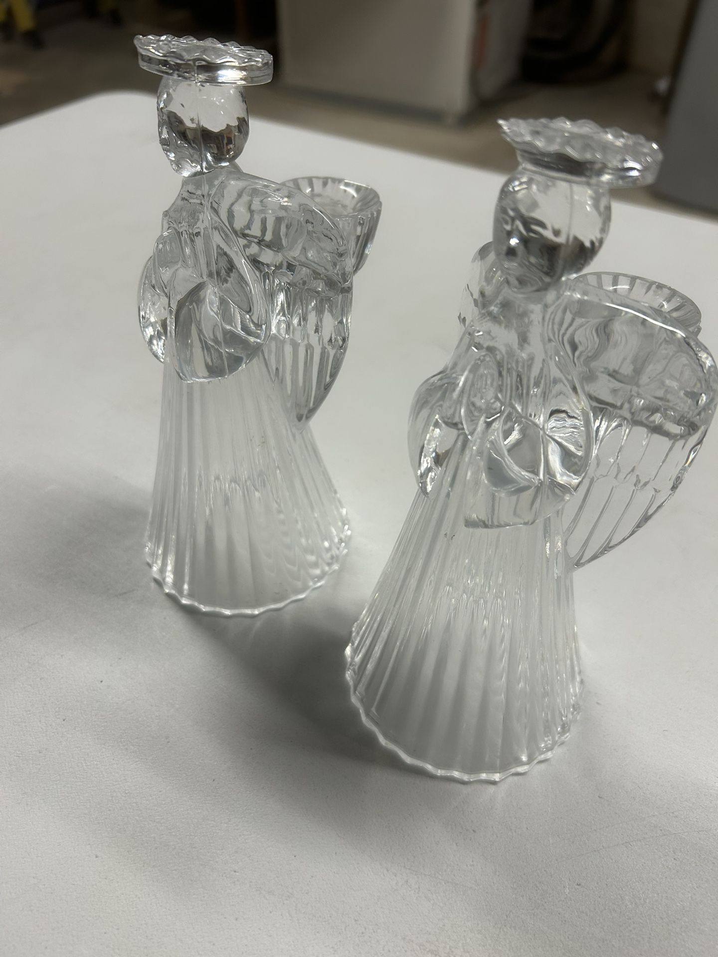 Glass Angel Candle Holders