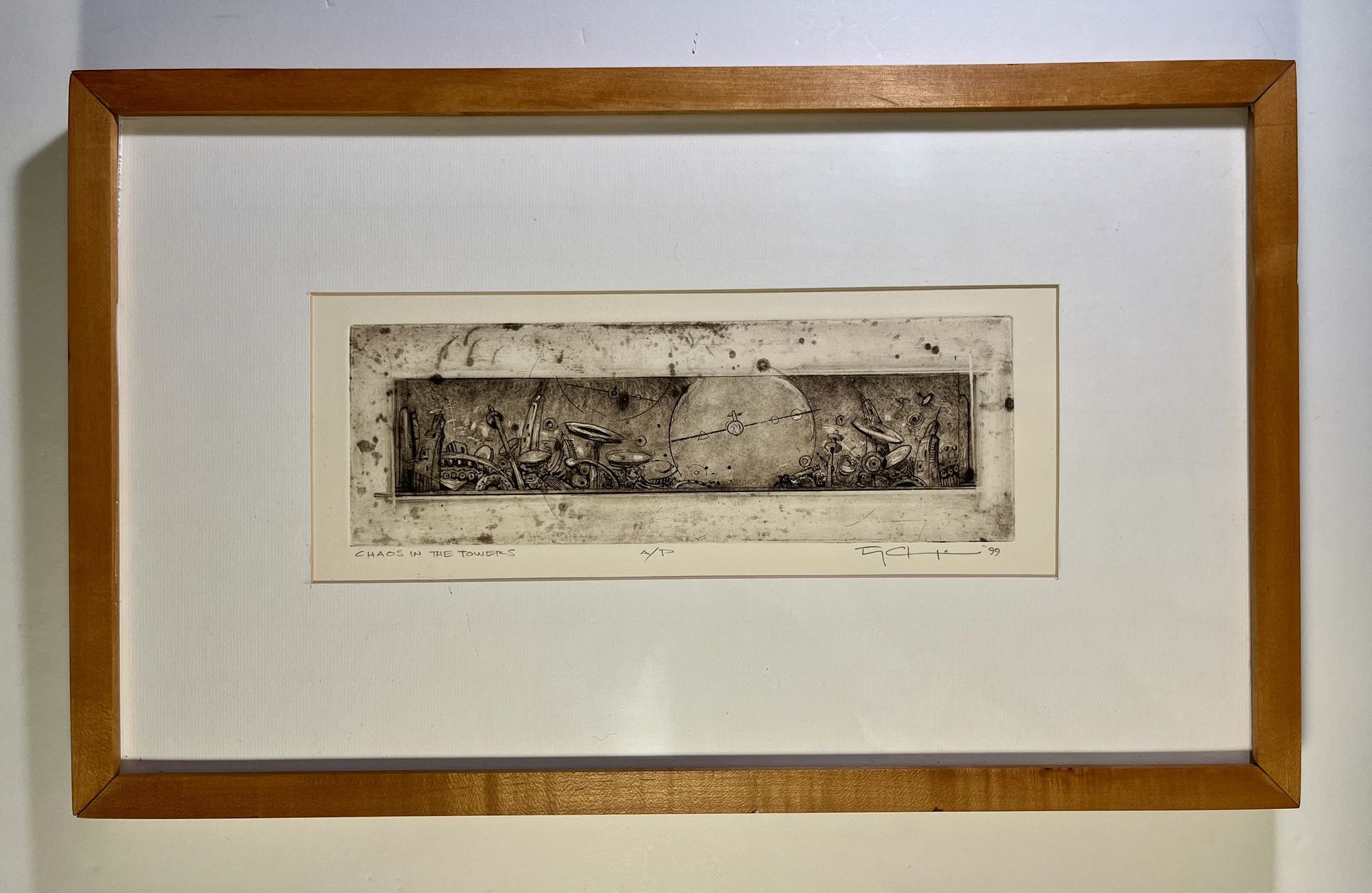 1999 Etching CHAOS IN THE TOWERS / Artist Proof / Signed by the Artist