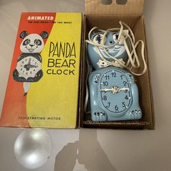 Vintage 60's  Rare Blue Jeweled Electric Kit Cat Clock Model D8 Vintage