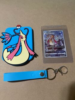 Pokémon Milotic Chinese Holo Card and matching Keychain