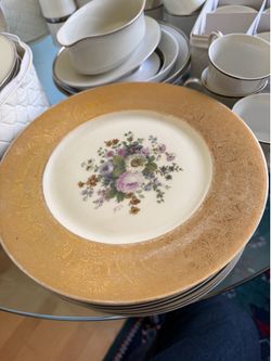 vintage Bavaria porcelain plate with 22-karat gold trim
