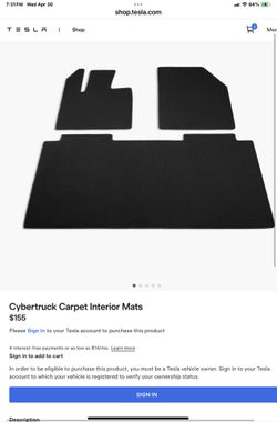 CYBERTRUCK Carpet Interior Mat OEM