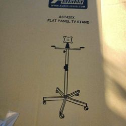 New Audio2000'S AST420X Mobile Heavy-duty Flat Panel/TV/LED/LDC/TVs Monitor Stand W/ 5 Wheels for Movability and a Universal Tilt Mount & Hardware Com