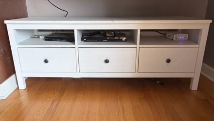 IKEA pine media console white