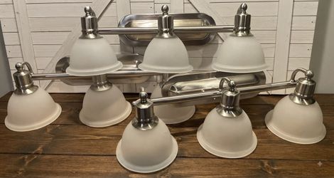 Progress lighting: 3 Brushed Nickel Vanity Light Bar Fixtures