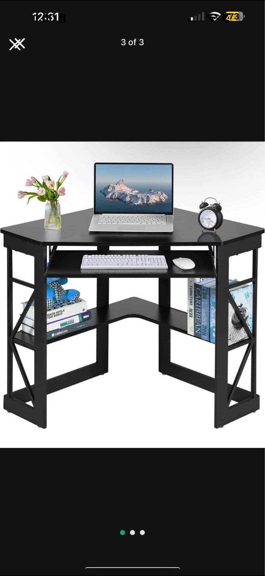 Black Corner Desk