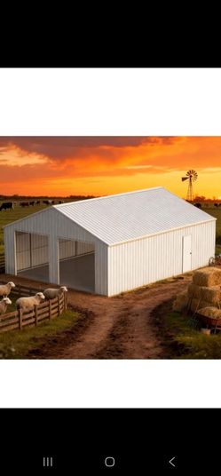 BRAND NEW METAL WAREHOUSE SHED 33FT X 25FT IDEAL FOR BUSSINES WAREHOUSE, FARM,ANY LAND COLOR CREAM,IF SOMEONE INTERESTED PLEASE TEXT ME ANY TIME SE HA