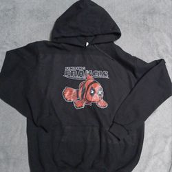 Men's Size Large Deadpool Hoodie Finding Francis Pullover Anteater 