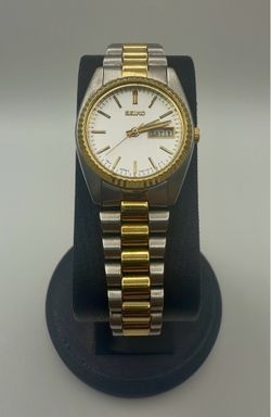 Vintage Ladies Seiko 7N83 S&G On Prez Bracelet