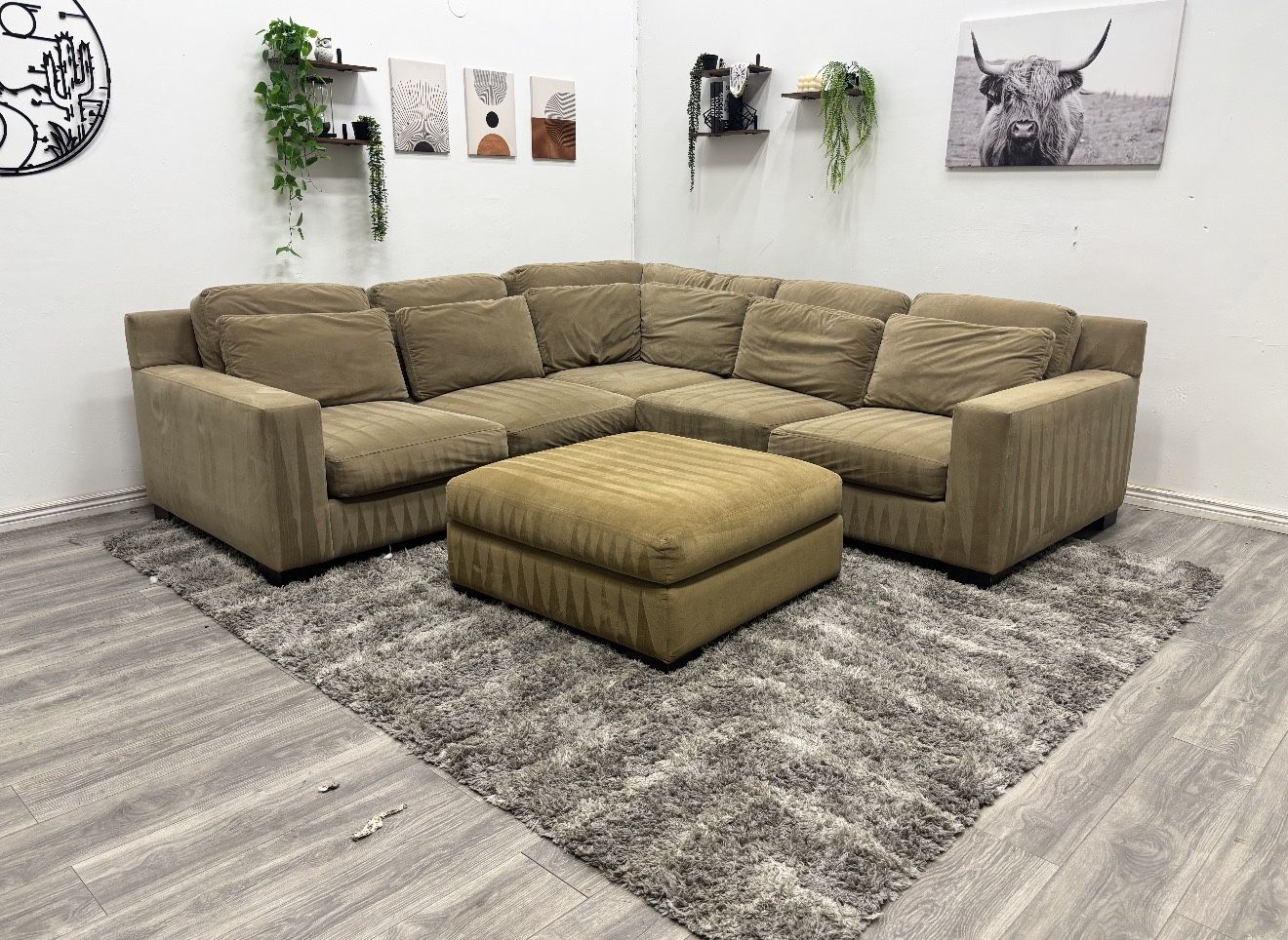 Tan Sectional Couch - Free Delivery 