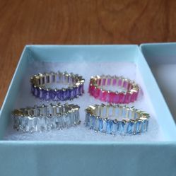 4 Gold Birthstone Eternity Rings