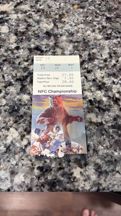 Official 1985-86 NFC Championship Ticket