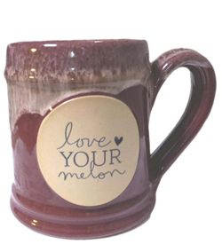 Deneen Pottery Love Your Melon blue drip glaze Mug Cup stoneware USA 2017 NEW