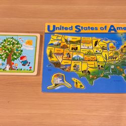 Montessori Wooden Melissa & Doug USA And HABA Seasons Puzzles