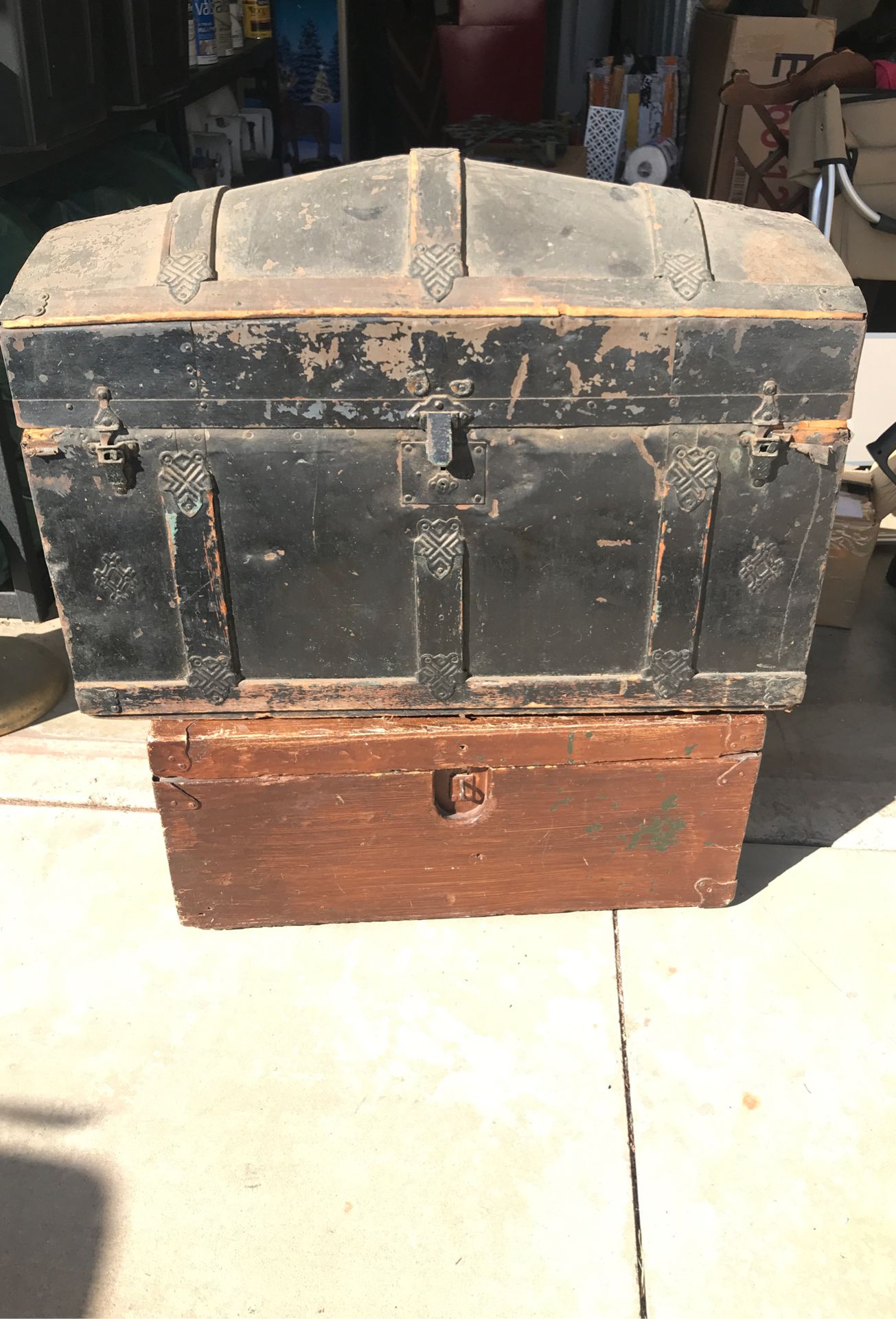 Two wooden chests