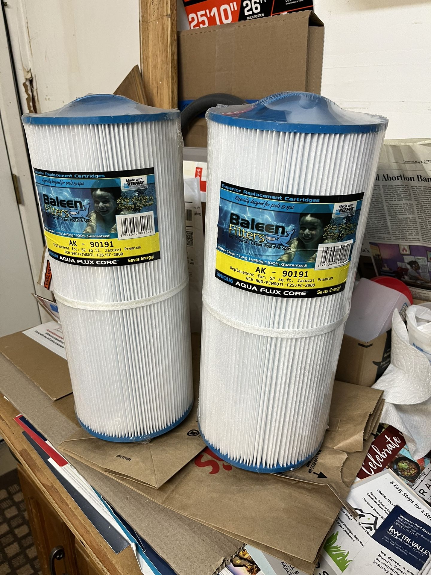 2 qty Hot Tub / Spa / Pool Filter - Baleen Filters AK-90191 for 52 sq. ft. Jacuzzi