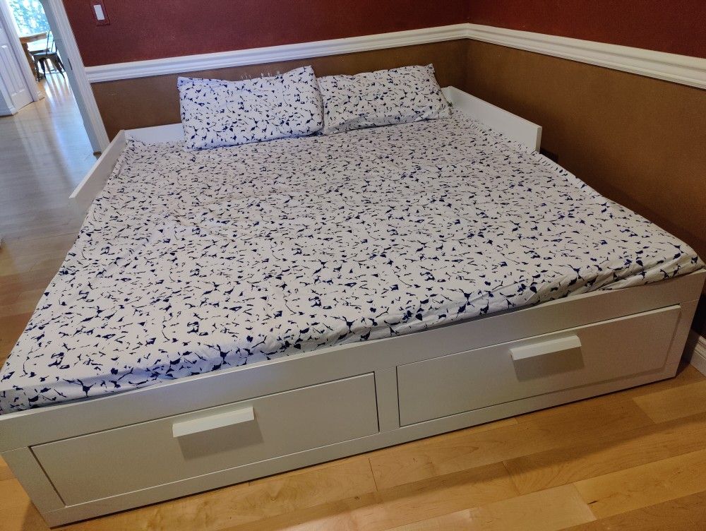 Ikea day bed with mattress and storage