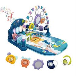 Baby Play Mat Gym, Funny Play Piano Tummy Time Activity Mat With 5 Infant Sensory Toys