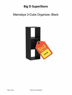 Mainstays three cube organizer black.