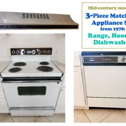 GE Range, Hood, and Dishwasher Set, 