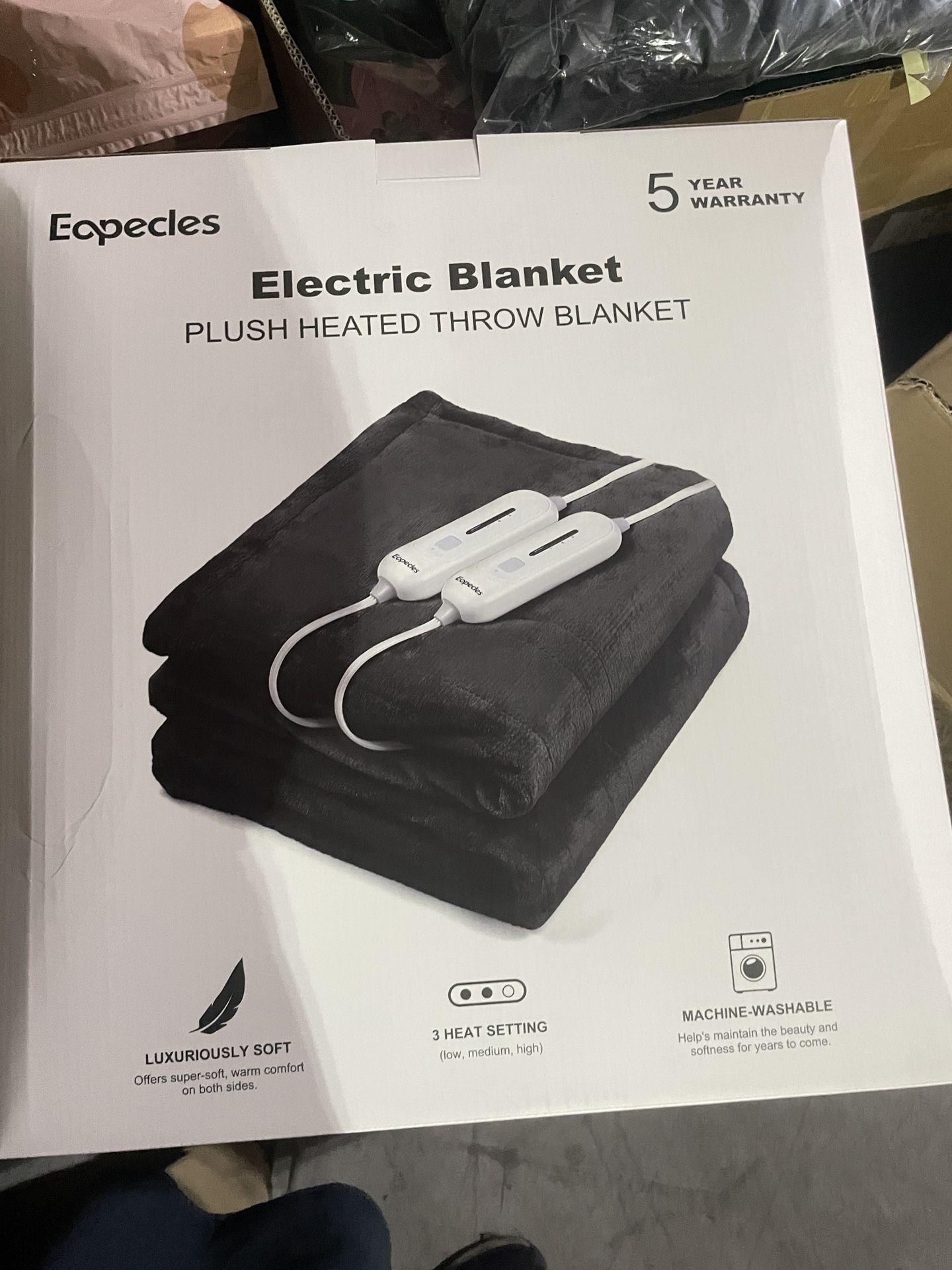 Blanket 90" x 100", Dual Control Electric Blanket King Size with 10 Time Settings & 6 Heating Levels, Over-Heat Protection, Flannel Sherpa Super Cozy