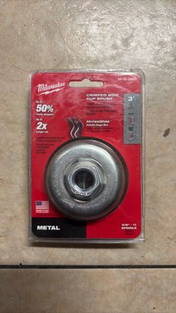 Milwaukee 3in Steel Crimped Wire Cup/Wheel Brush 5/8-11 Spindle 48-52-5060