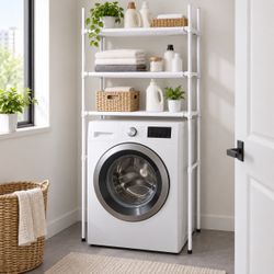Brand New 3-Tier Over Washer & Dryer Storage Rack – White