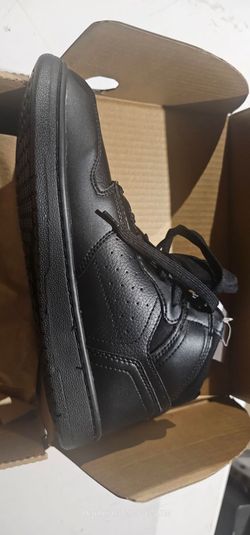 Black Leather Low-Top Sneaker shoes for crew