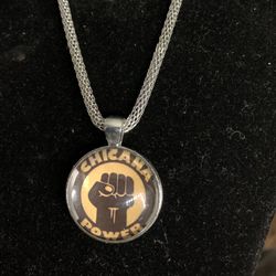 Chicana Power Cabachon glass Necklace