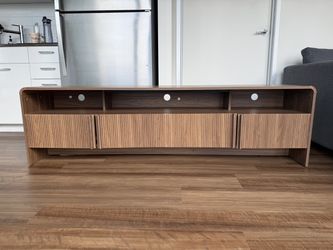 70” Modern Natural Oak TV Stand / Media Console – Fits Up to 80” TV