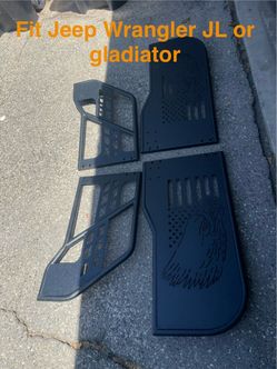 Set of 4 tubular door half doors and side mirrors  fit Jeep wrangler JL or Jeep gladiator