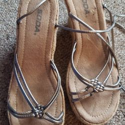 Ladies Size 10 Wedge Sandals