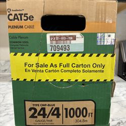 Southwire1000 ft. Blue 24/4 CAT5e CMP (Plenum) Data Cable