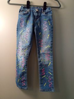 Painted Jeans for Girls Size 6