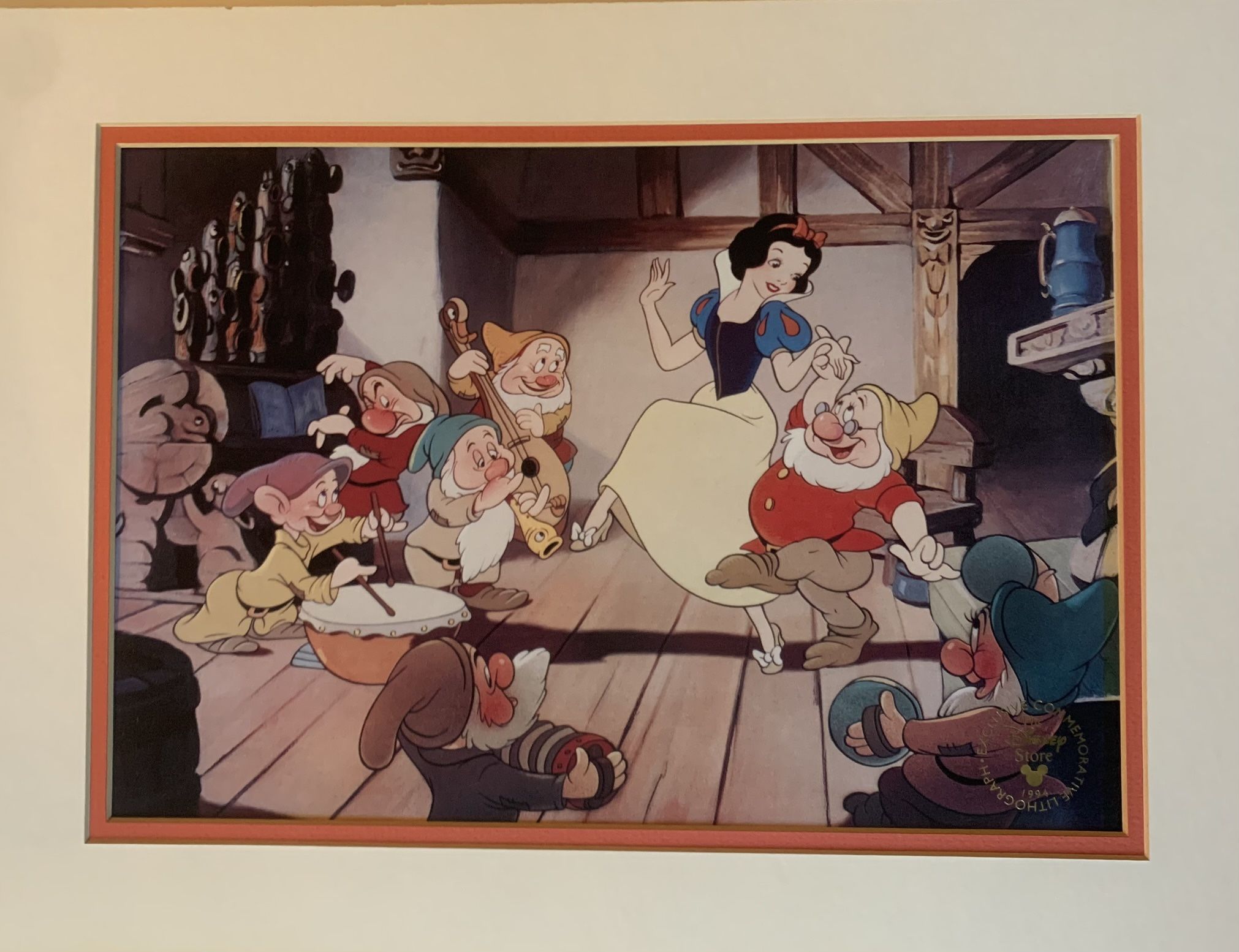 Walt Disney Snow White & Seven Dwarfs Exclusive Commemorative Lithograph 1994