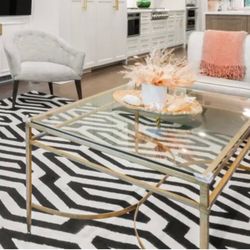 Glass Coffee Table 48” w x 26” d x 19 ½” l Light scratches on top of Smoke free household