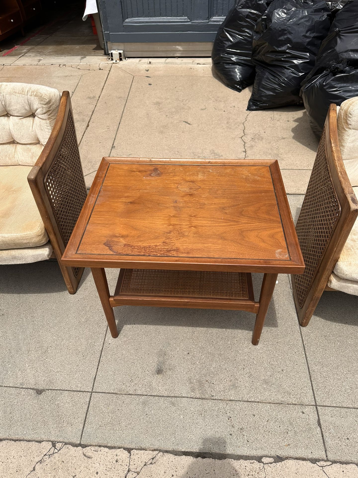 Drexel Declaration Square Coffee Table w/Caned Shelf