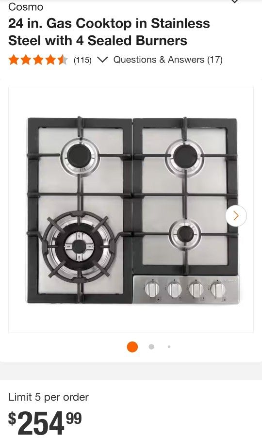 24 Inch Gas Cooktop