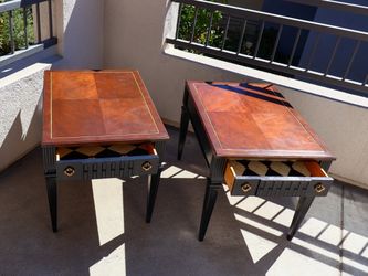 Refinished Vintage Bassett End Tables / Nightstands – Pair
