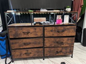 Fabric  dresser with LED Lights and outlet