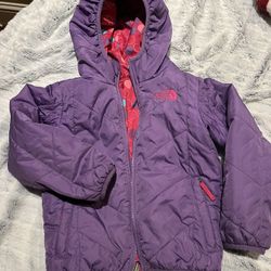 Girls North Face Brand Light Weight Hooded Jacket Size 4t