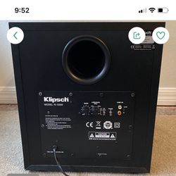 Klipsch Powered 10 Inch Home Theater Subwoofer 