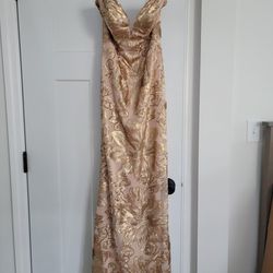 Gold Champagne Prom/ Gown