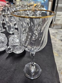 Gold Rim Water Goblet
