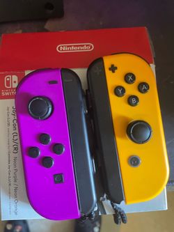 Nintendo Switch Joycon neon purple/orange