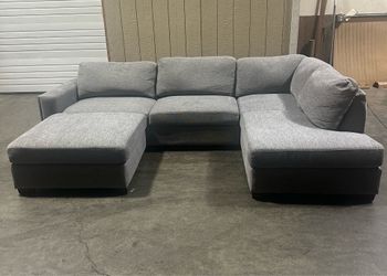 Gray Sectional + Ottoman