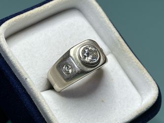 🔥14KT Solid White Gold Mens Diamond Dress Ring 💎 1.38ct