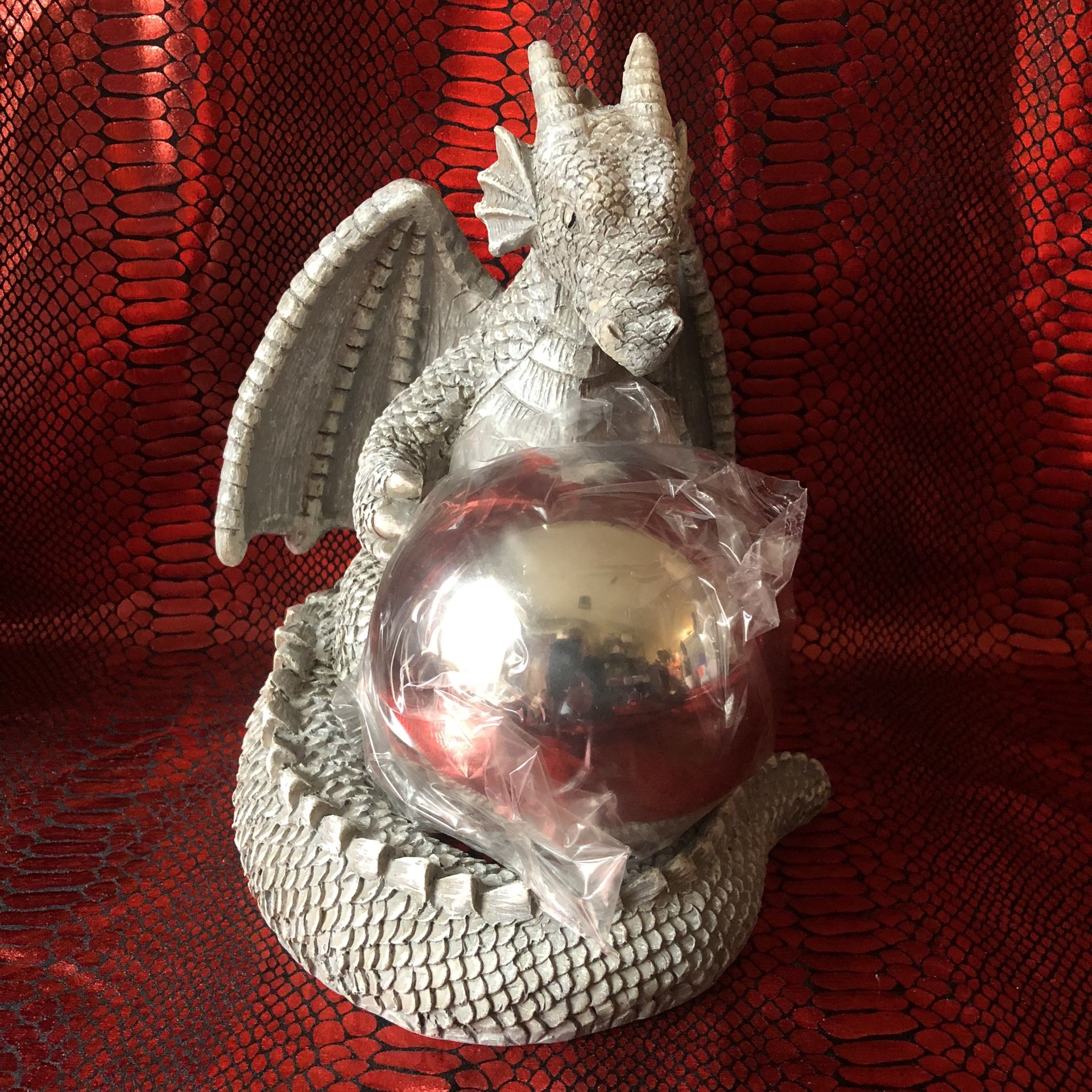 Small Concrete Dragon with Ball