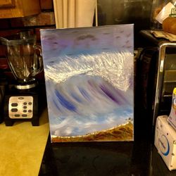 Tsunami oil painting