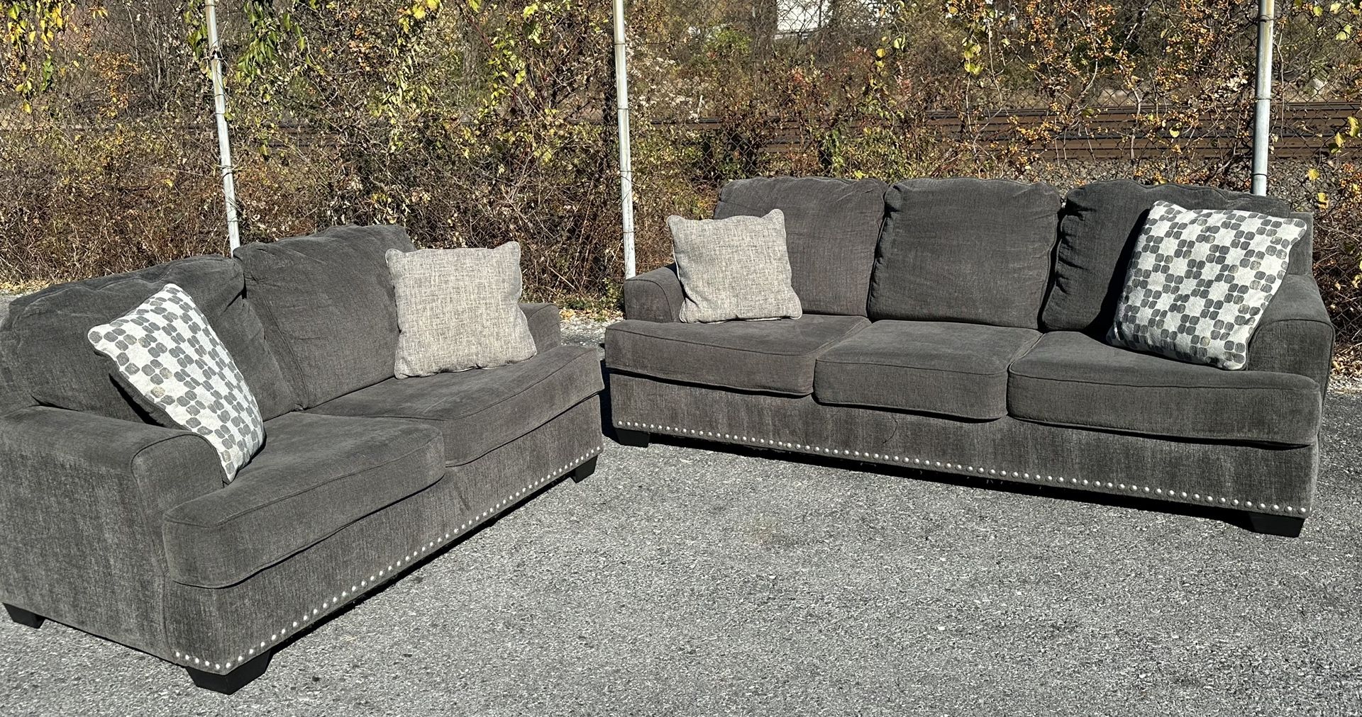 Locklin Sofa and Loveseat - LOCKLIN CARBON COLLECTION by Ashley Furniture